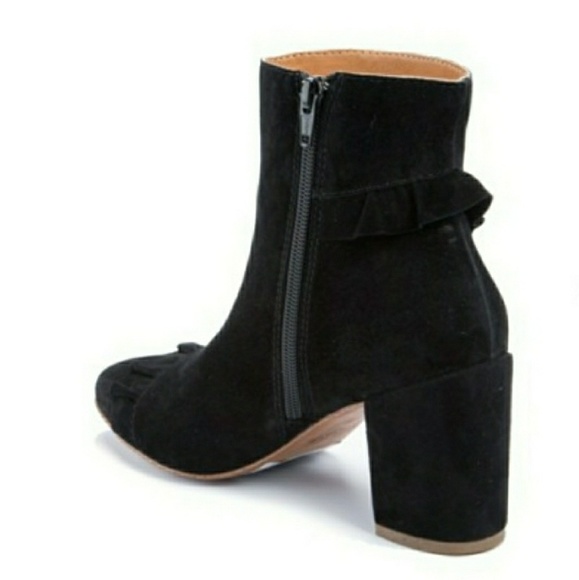 Charming Ruffle Suede Latigo x Anthropolog Booties - Picture 2 of 5